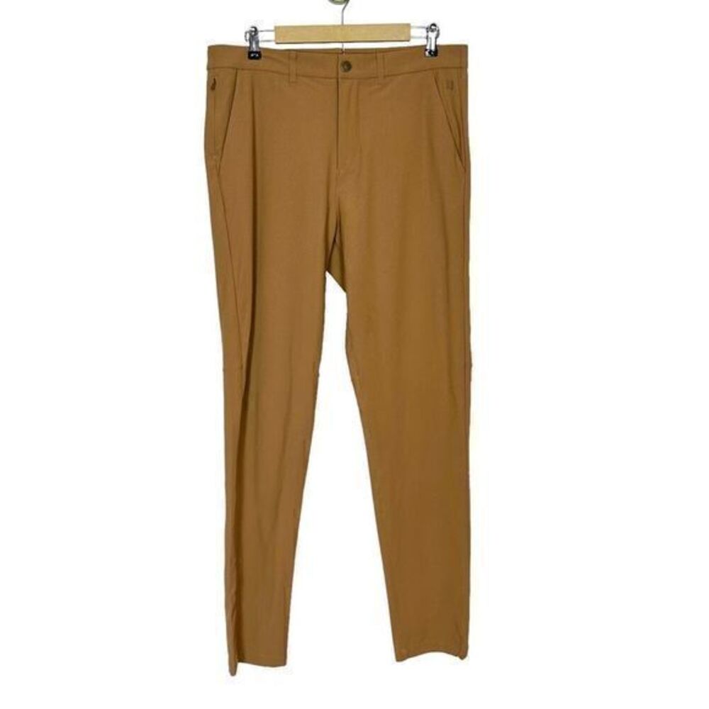 Zyia Active Men’s Large Tan Brown Stretch Tech chino Pants Polyester